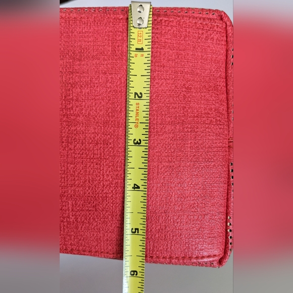 Indie3 Large Coral Red Shoulder Bag With Gold Hardware, Accent Tassel 10x15" - Picture 4 of 12